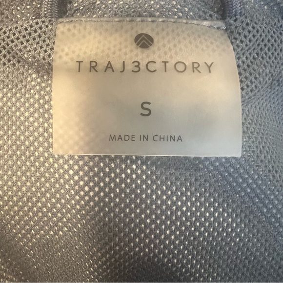 Traj3ctory Hooded Wind Breaker. Blue White Abstract. Dolman Sleeve. Size: Small - Picture 8 of 10